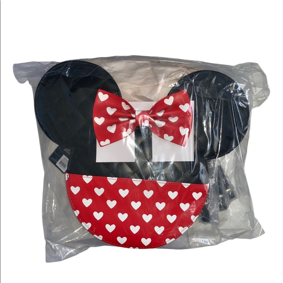 VALENTINES DISNEY MICKEY AND MINNIE REVERSIBLE CROSSBODY BAG LOUNGEFLY - Picture 6 of 8
